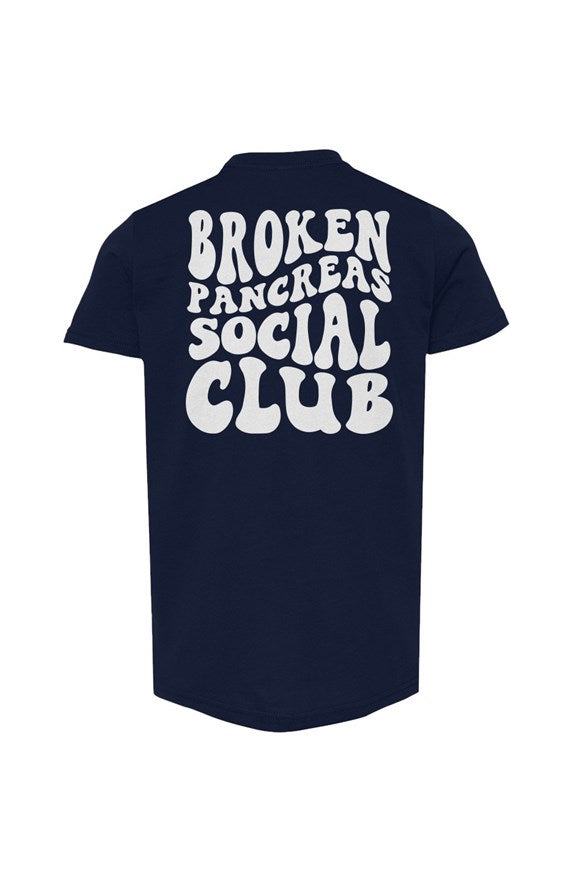 Broken Pancreas Social Club Youth Tee - White