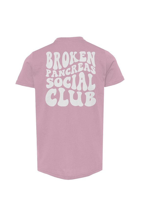 Broken Pancreas Social Club Youth Tee - White